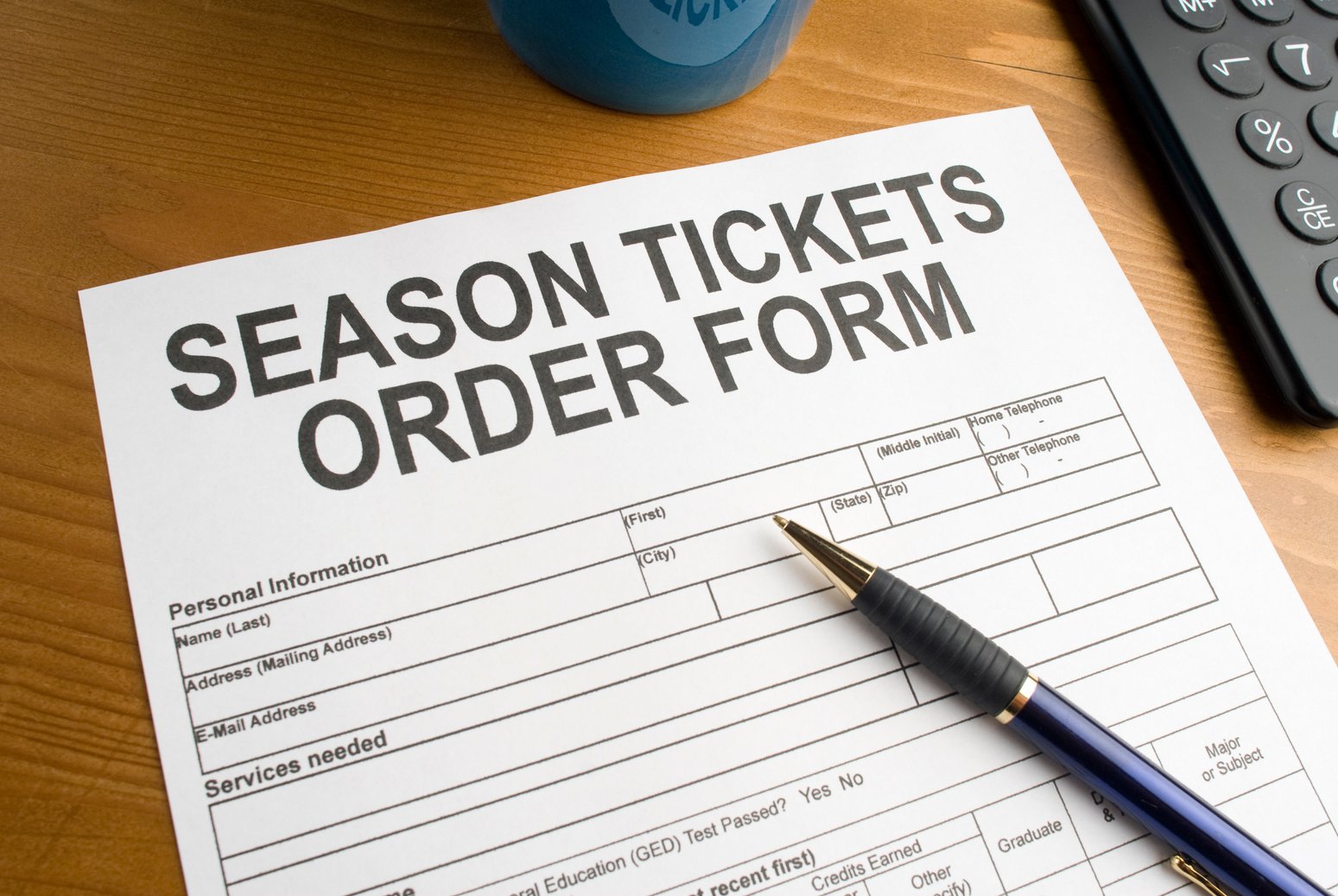 Season Tickets Order Form